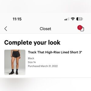 Lululemon Track That High-Rise 3 inch shorts